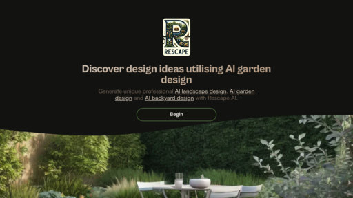 Rescape AI - Convierte fotos de jardín en diseños de paisajismo profesional al instante - Logo