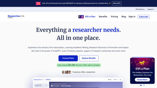 Researcher.Life - Smart literature discovery and manuscript refinement for faster academic publishing - Logo