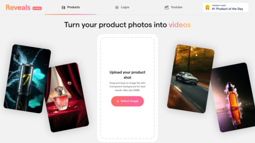 Reveals - Convierte imágenes de productos en videos profesionales para marketing - Logo