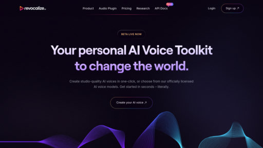 Revocalize AI - Plataforma de clonación vocal con corrección de tono y protección de voz - Logo