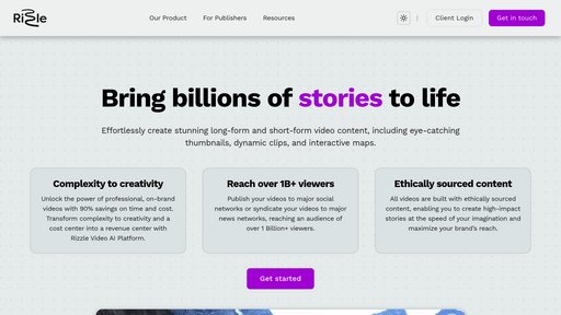Rizzle - Plataforma de creación de vídeo automática que convierte texto en vídeos profesionales - Logo