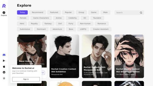 Rochat - Plataforma para crear personajes IA y desplegar chatbots sin programación - Logo