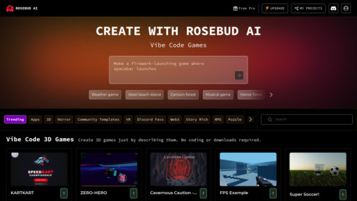 Rosebud AI - Plataforma sin código que convierte texto en juegos y aplicaciones - Logo