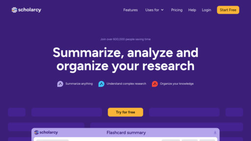 Scholarcy - Transform academic papers into interactive flashcards with smart summarization - Logo