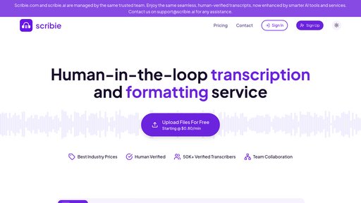 Scribie - Transcripción de audio inteligente, alta precisión multilingüe - Logo