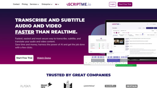 ScriptMe - Transcripción y subtitulado inteligente, 30+ idiomas en tiempo real - Logo