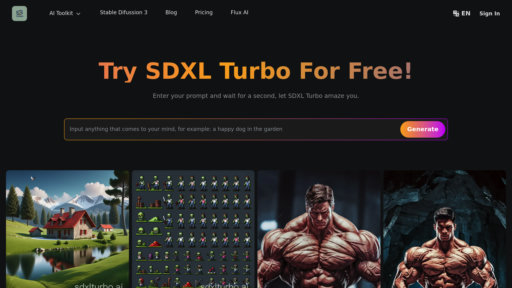 SDXL Turbo - Generador de imágenes en tiempo real, crea visuales en solo 1-4 pasos - Logo