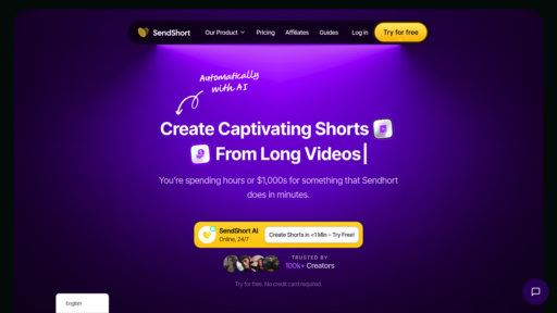 SendShort - Éditeur vidéo intelligent convertissant longs formats en clips courts avec sous-titres - Logo