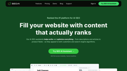 SEO.AI - Plataforma SEO inteligente para investigación de palabras clave y optimización de contenido - Logo