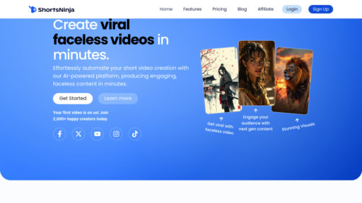 ShortsNinja - Generador de videos inteligente para cortos optimizados automáticamente - Logo