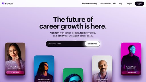 Sidebar - Plataforma de desarrollo ejecutivo con círculos de pares seleccionados - Logo