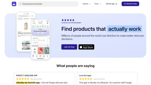 SkinSort - Analyseur intelligent de soins cutanés avec composition et routines personnalisées - Logo