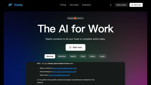 Slashy - Assistant intelligent connectant vos applications pour automatiser les tâches - Logo