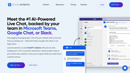 Social Intents - Live chat platform for Teams and Slack with intelligent automation - Logo