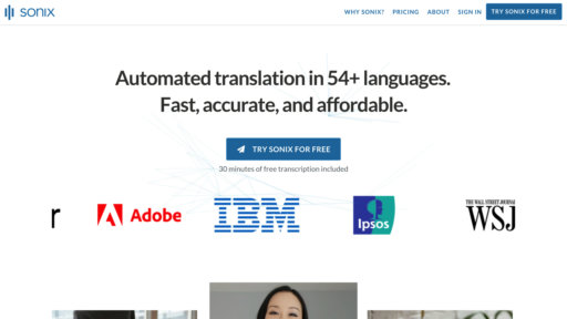 Sonix - Transcription automatique audio et vidéo avec traduction multilingue en 53 langues - Logo