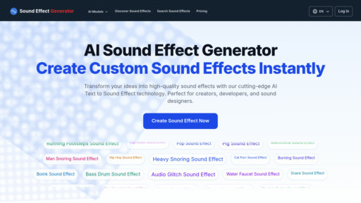 Sound Effect Generator - Generador de efectos de sonido: texto a audio profesional, licencias gratuitas y comerciales - Logo