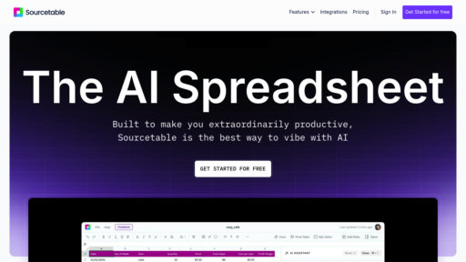 Sourcetable - Smart spreadsheet platform with automated data analysis and 100+ source integration - Logo