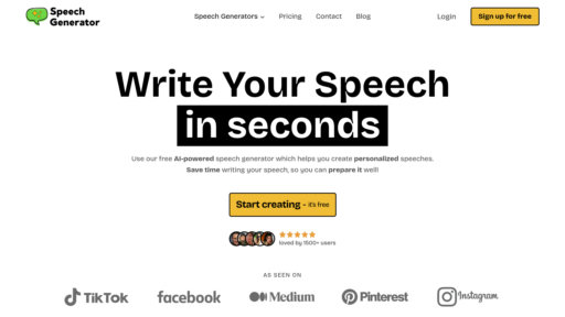 SpeechGenerator - Generador de discursos inteligente - Crea textos personalizados al instante gratis - Logo