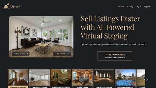 Stager AI - Decoración virtual inmobiliaria, genera automáticamente interiores amueblados - Logo