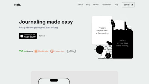 stoic. - Diario inteligente para bienestar emocional y crecimiento personal - Logo