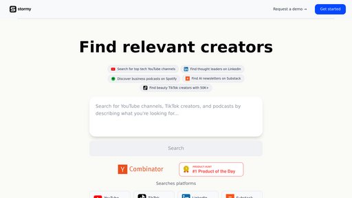 Stormy AI - Plataforma automatizada de marketing con influencers para YouTube y TikTok - Logo