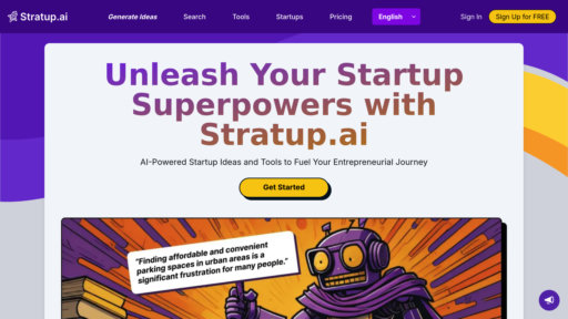 Stratup.ai - Intelligent startup platform generating validated business concepts from market data - Logo