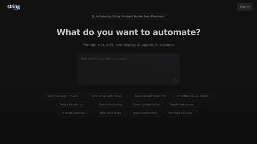 String.com - 智能自动化平台，自然语言构建AI助手 - Logo