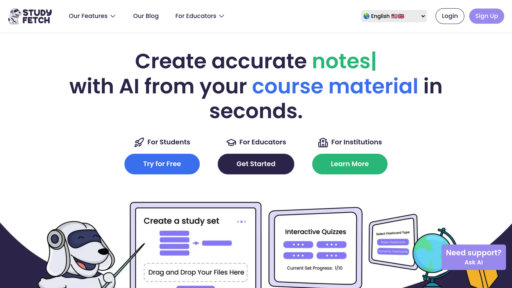 StudyFetch - Plateforme d'étude intelligente générant flashcards et quiz automatiquement - Logo