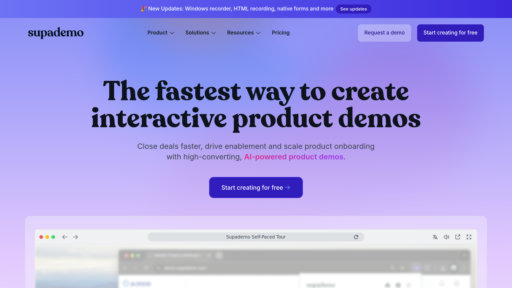 Supademo - Crear demostraciones interactivas sin código, mejorar participación usuarios - Logo