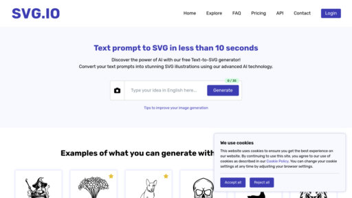 SVG.IO - Transform text to premium SVG vector graphics with customizable artistic styles - Logo