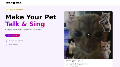 TalkingPets.ai - Générer automatiquement des vidéos d'animaux parlants et chantants - Logo