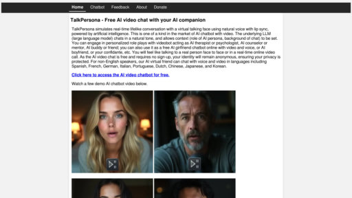 TalkPersona - Chat vidéo IA avec avatars animés et conversations vocales naturelles - Logo