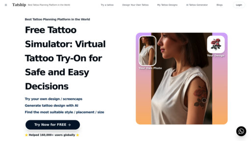 Tatship - Plataforma de diseño de tatuajes con prueba virtual y previsualización - Logo