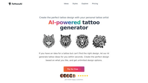 TattoosAI - AI tattoo design generator - Create custom tattoo art instantly - Logo