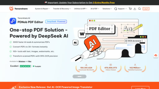 Tenorshare AI PDF - Outil PDF intelligent : résumé automatique et traitement par lot - Logo