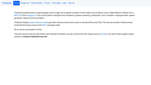 TextSynth - Plataforma de generación de texto e imágenes con procesamiento IA rápido - Logo