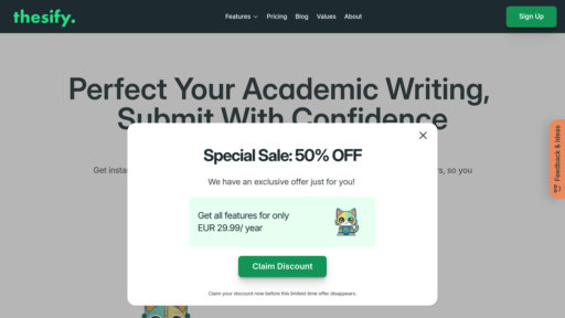 Thesify - Intelligent academic writing assistant with real-time feedback and citation tools - Logo