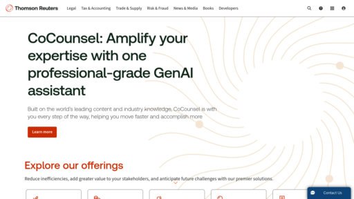 Thomson Reuters - Solutions juridiques et fiscales intelligentes avec automatisation de la conformité - Logo