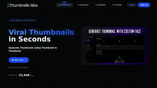 Thumbnails Labs - Générateur de miniatures intelligent créant des couvertures vidéo performantes - Logo