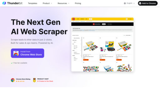 Thunderbit - 智能数据采集工具，无需编码提取网页信息 - Logo