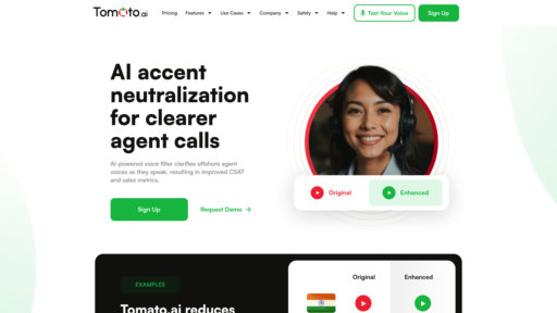 Tomato.ai - Mejora vocal en tiempo real con reducción de ruido y modulación de acento - Logo