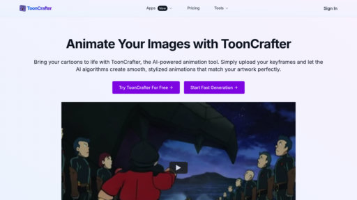 ToonCrafter - 智能动画工具，静态卡通转动态视频，保持风格一致 - Logo