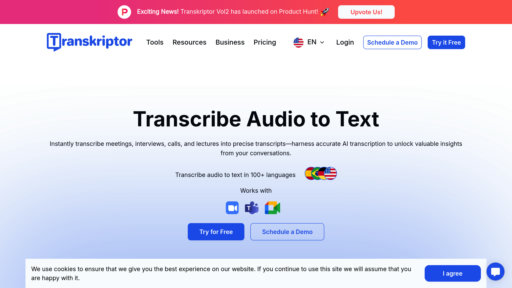 Transkriptor - Transcripción inteligente de voz a texto para 100+ idiomas con resúmenes - Logo