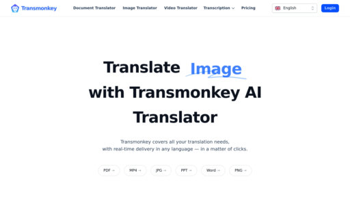 Transmonkey - Plataforma de traducción inteligente 130+ idiomas y 30+ formatos, mantiene diseño original - Logo