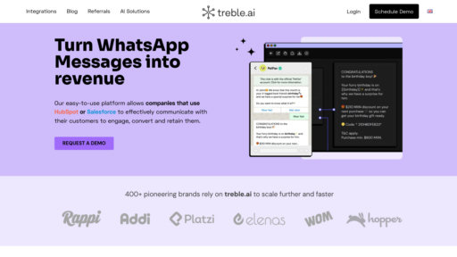 Treble AI - Automatisation marketing WhatsApp avec intégration CRM et analyse intelligente - Logo