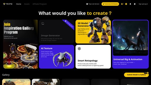 Tripo3D Studio - Plataforma de creación 3D inteligente con modelado y animación automáticos - Logo