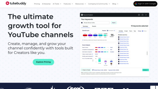 TubeBuddy - Herramienta YouTube para optimización SEO y análisis de crecimiento de canales