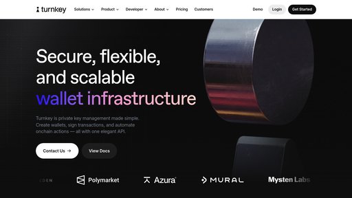 Turnkey - 开发者密钥管理平台，安全自动化区块链集成 - Logo
