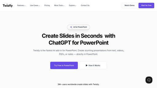 Twistly - PowerPoint plugin that automatically converts content into polished slides - Logo