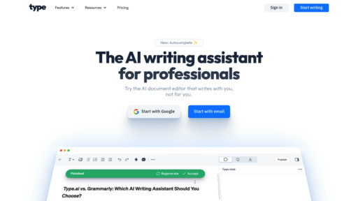 Type.ai - Asistente de escritura inteligente con edición y colaboración - Logo
